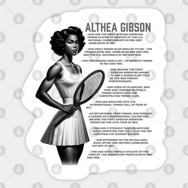Althea Gibson Facts Sticker by UrbanLifeApparel